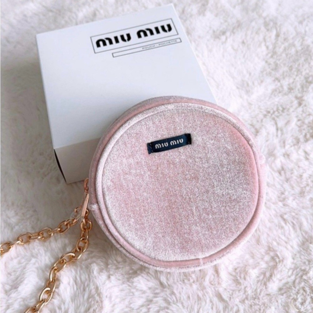 GWP Miu Miu Blush Velvet Circle Bag NWOT